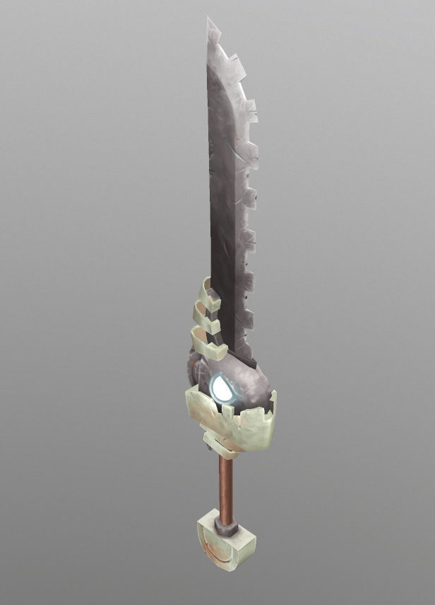 Edgetron - 3D low poly fantasy hand painted sword Low-poly 3D model_5