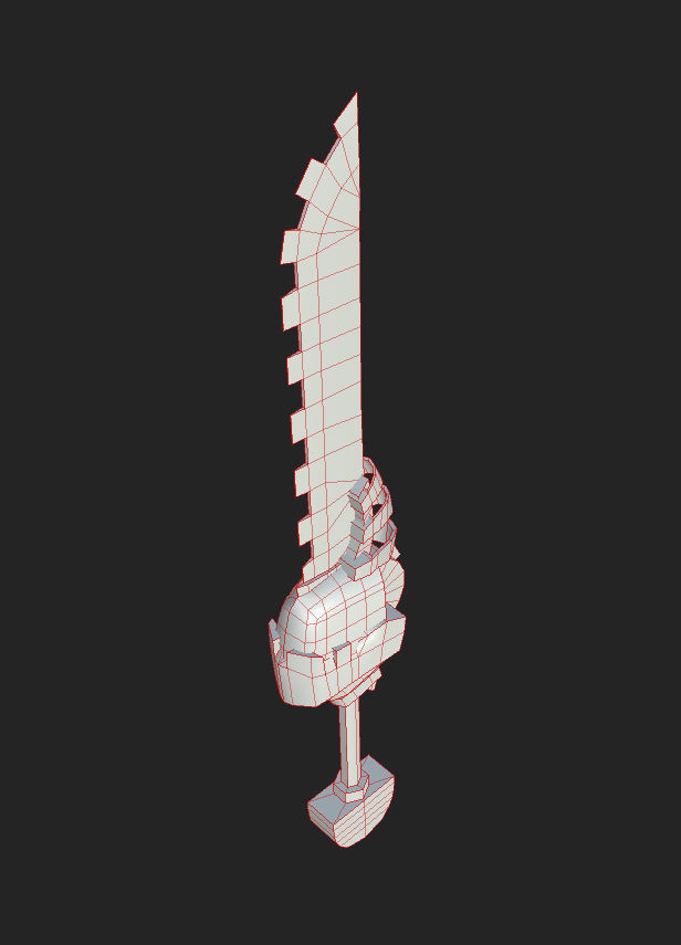 Edgetron - 3D low poly fantasy hand painted sword Low-poly 3D model_7
