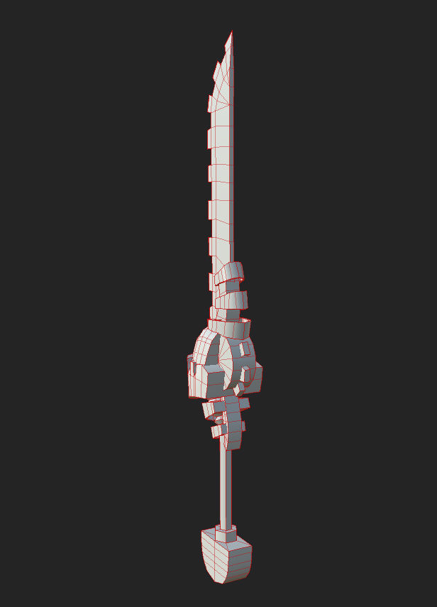 Edgetron - 3D low poly fantasy hand painted sword Low-poly 3D model_8