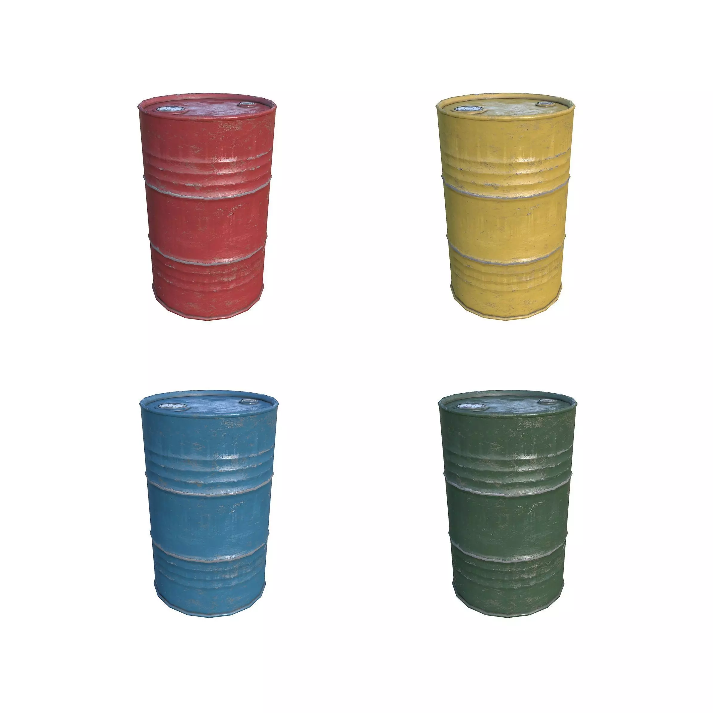 Oil Barrels Low-poly 3D model_0