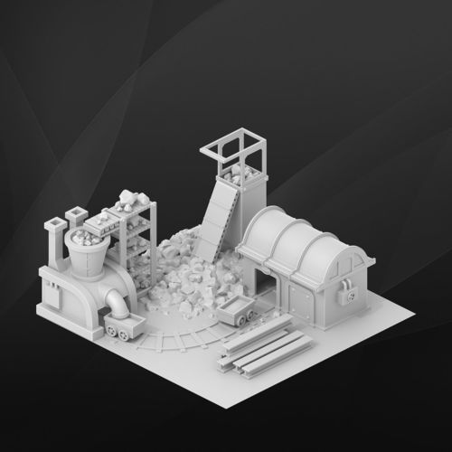 Fantasy Building Iron Mine 3D model