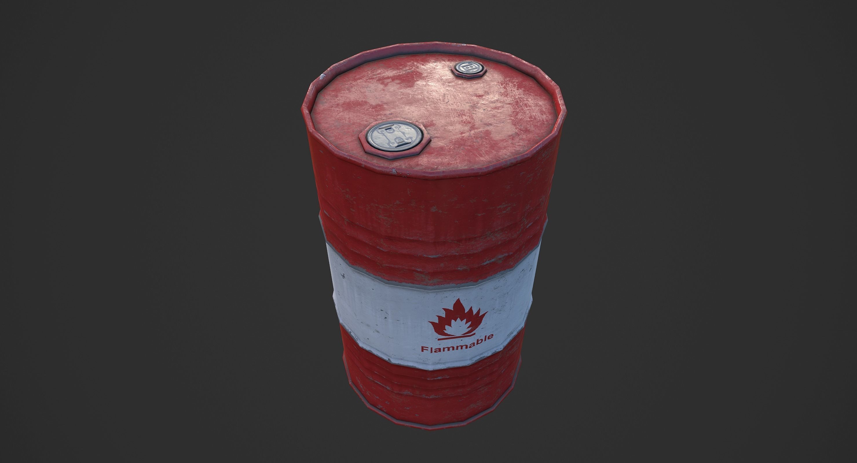 Oil Barrels Low-poly 3D model_5