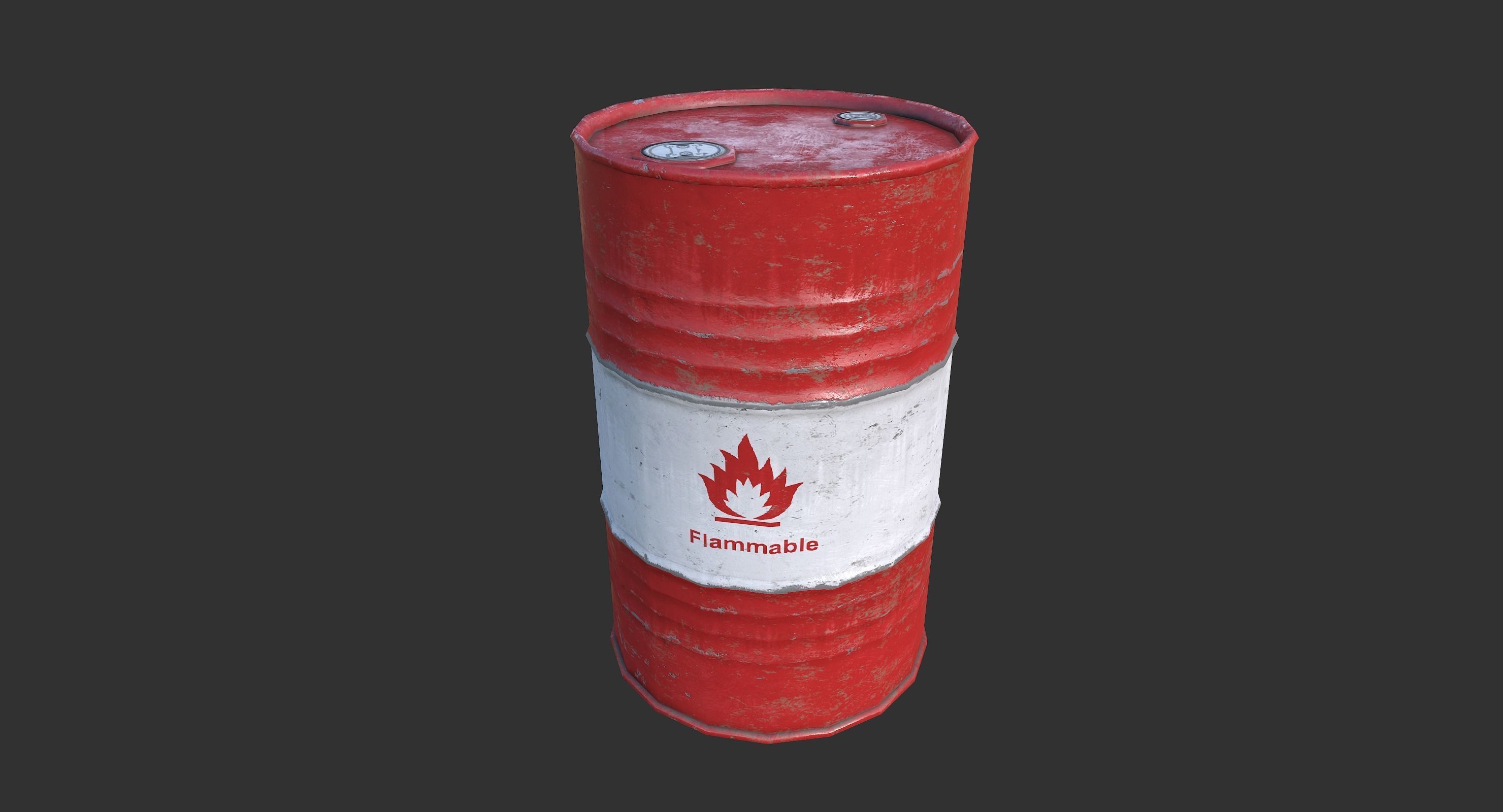 Oil Barrels Low-poly 3D model_1