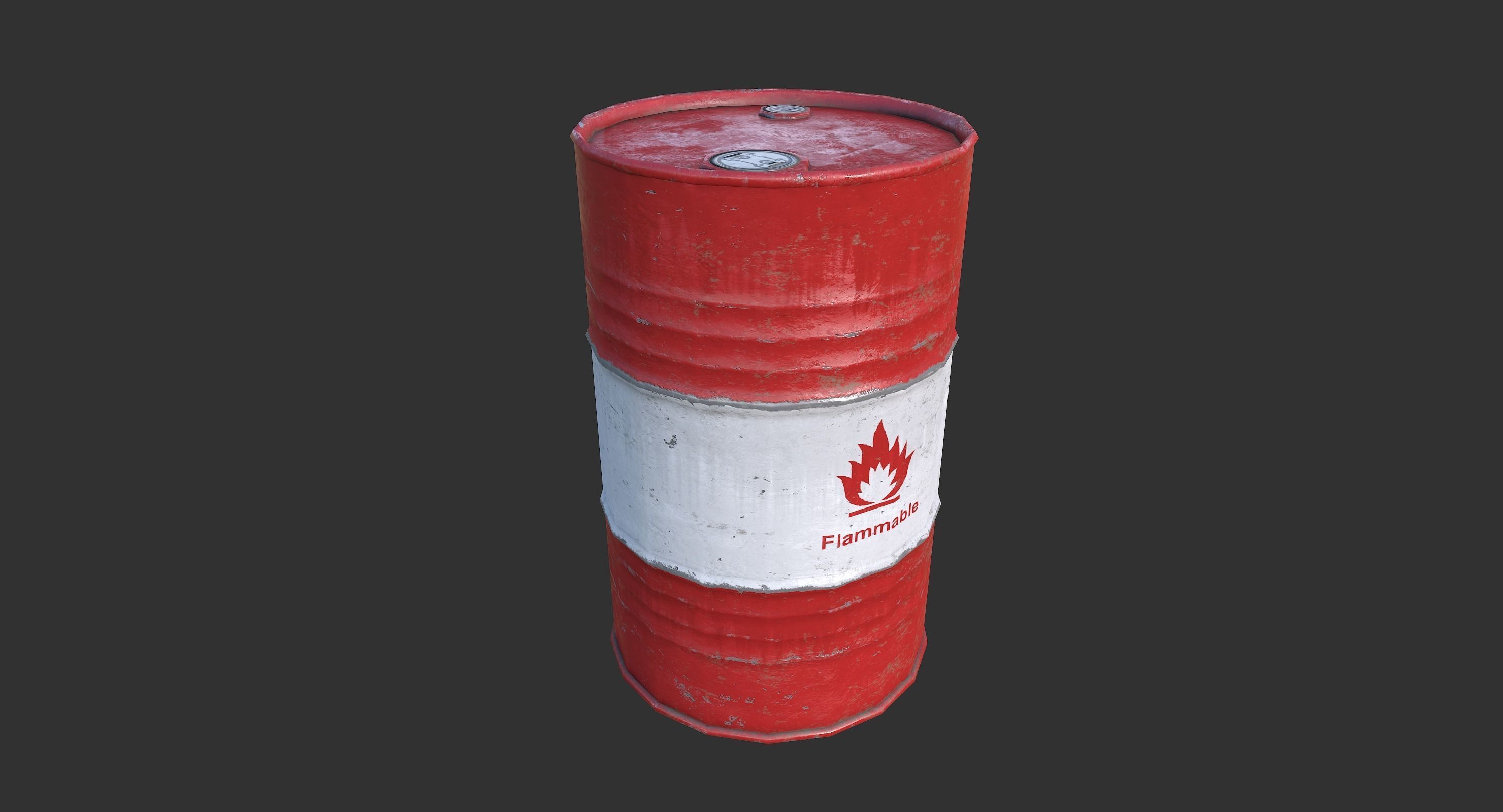 Oil Barrels Low-poly 3D model_2