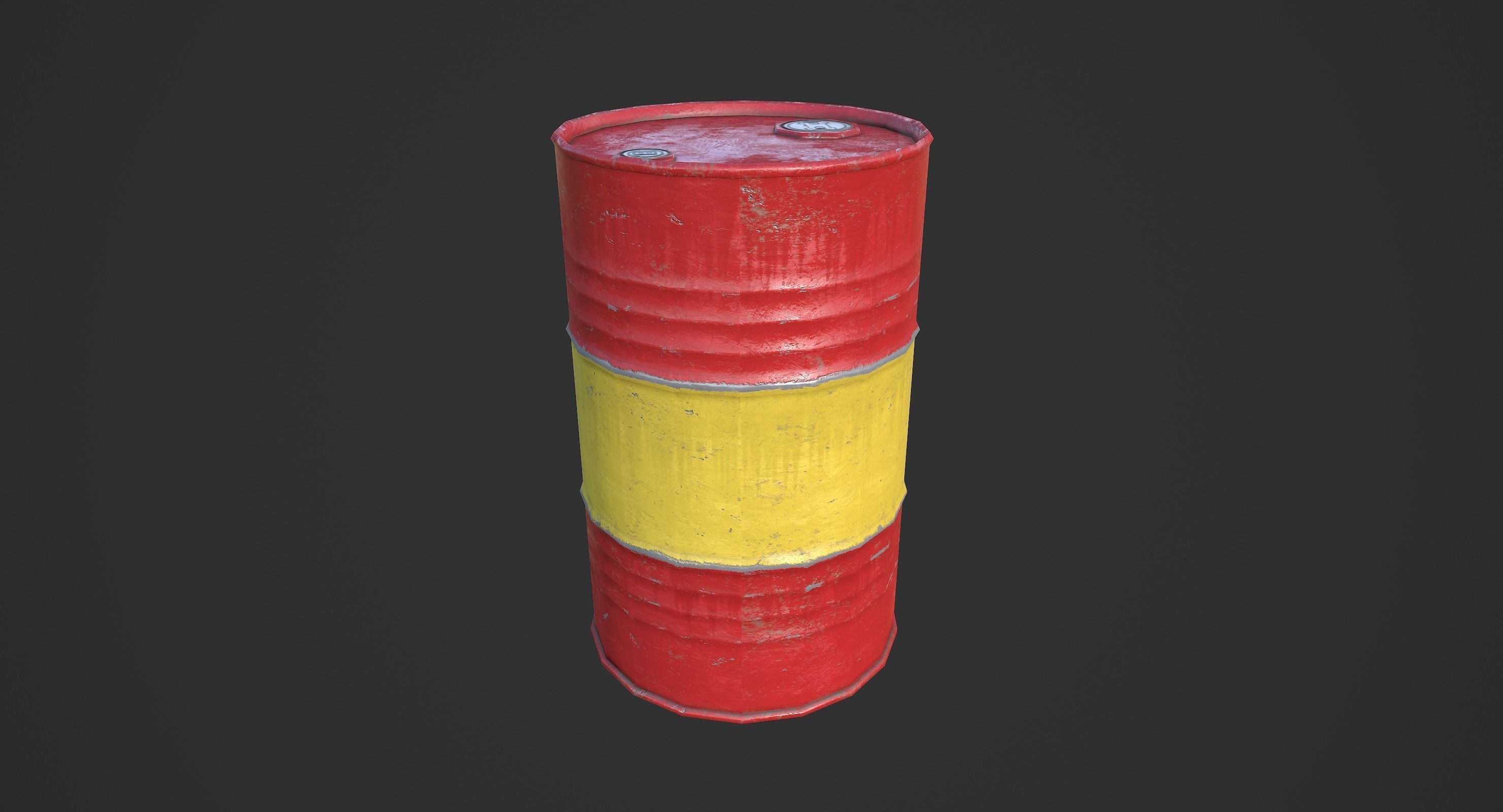 Oil Barrels Low-poly 3D model_17