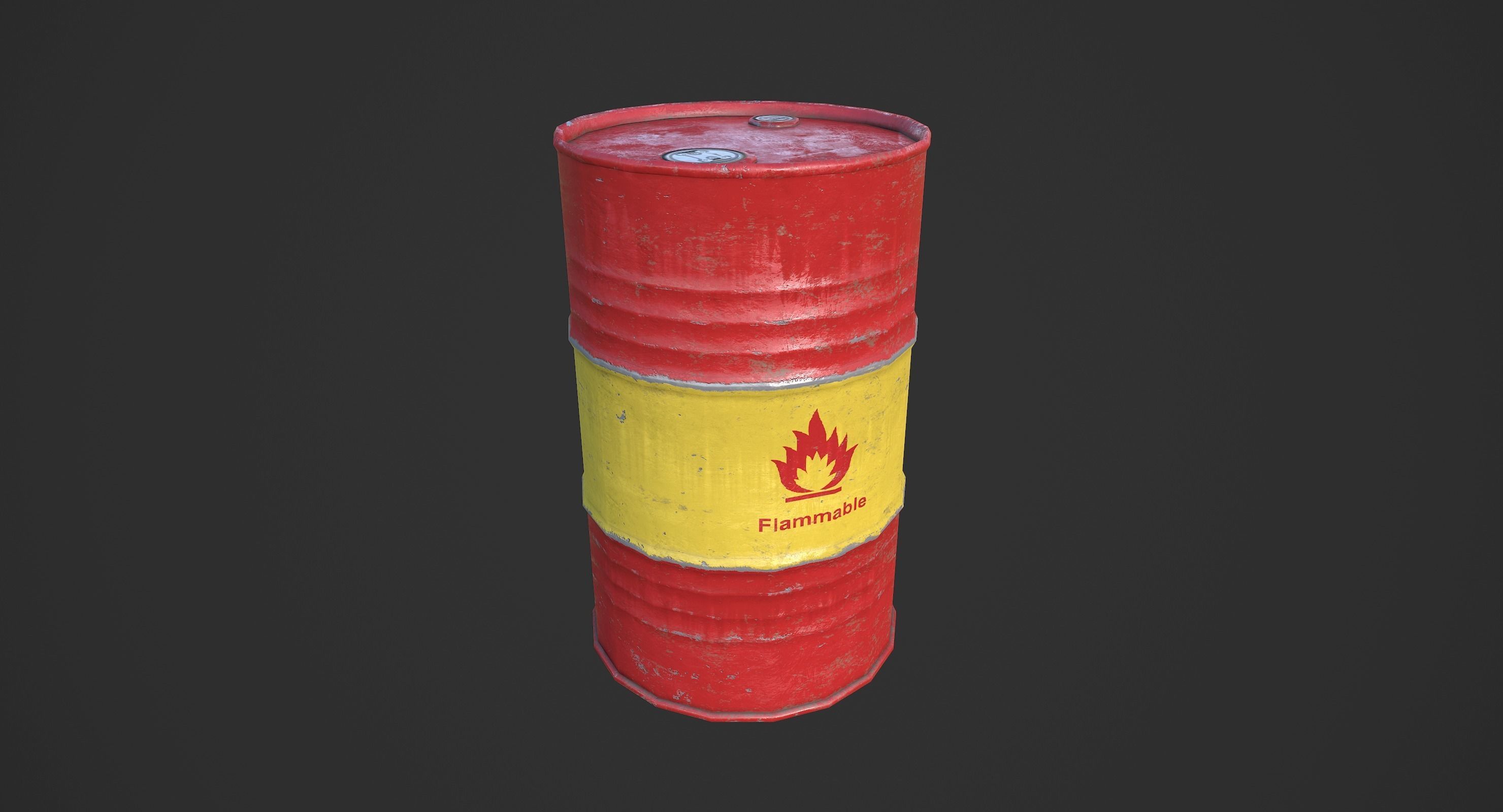 Oil Barrels Low-poly 3D model_14