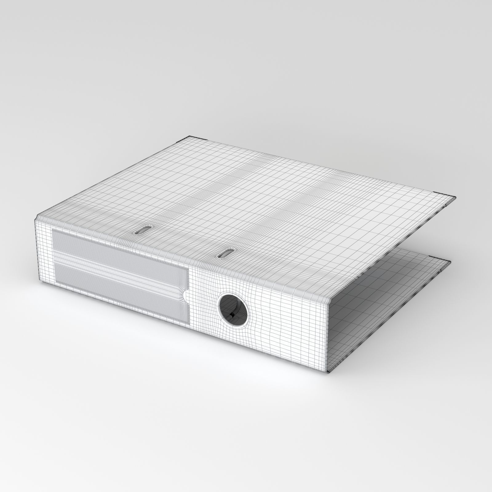 Binder three colorful binders 3D model_3