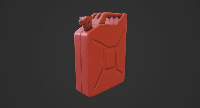 Red Jerry Can Low-poly 3D model 7