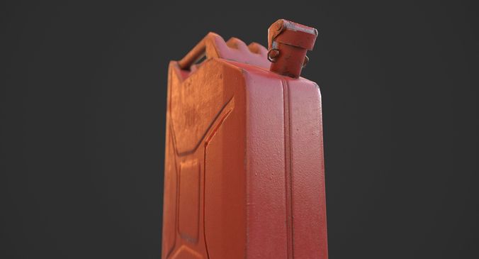 Red Jerry Can Low-poly 3D model 5