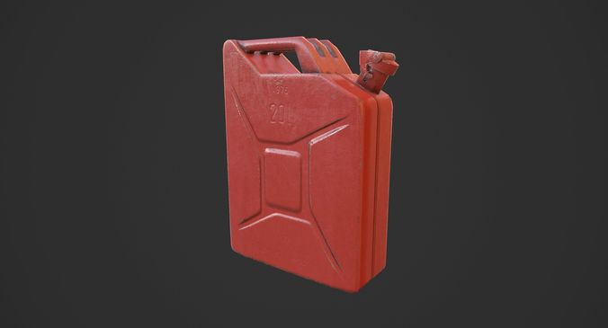 Red Jerry Can Low-poly 3D model 2