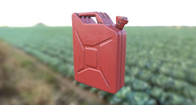 Red Jerry Can Low-poly 3D model 6