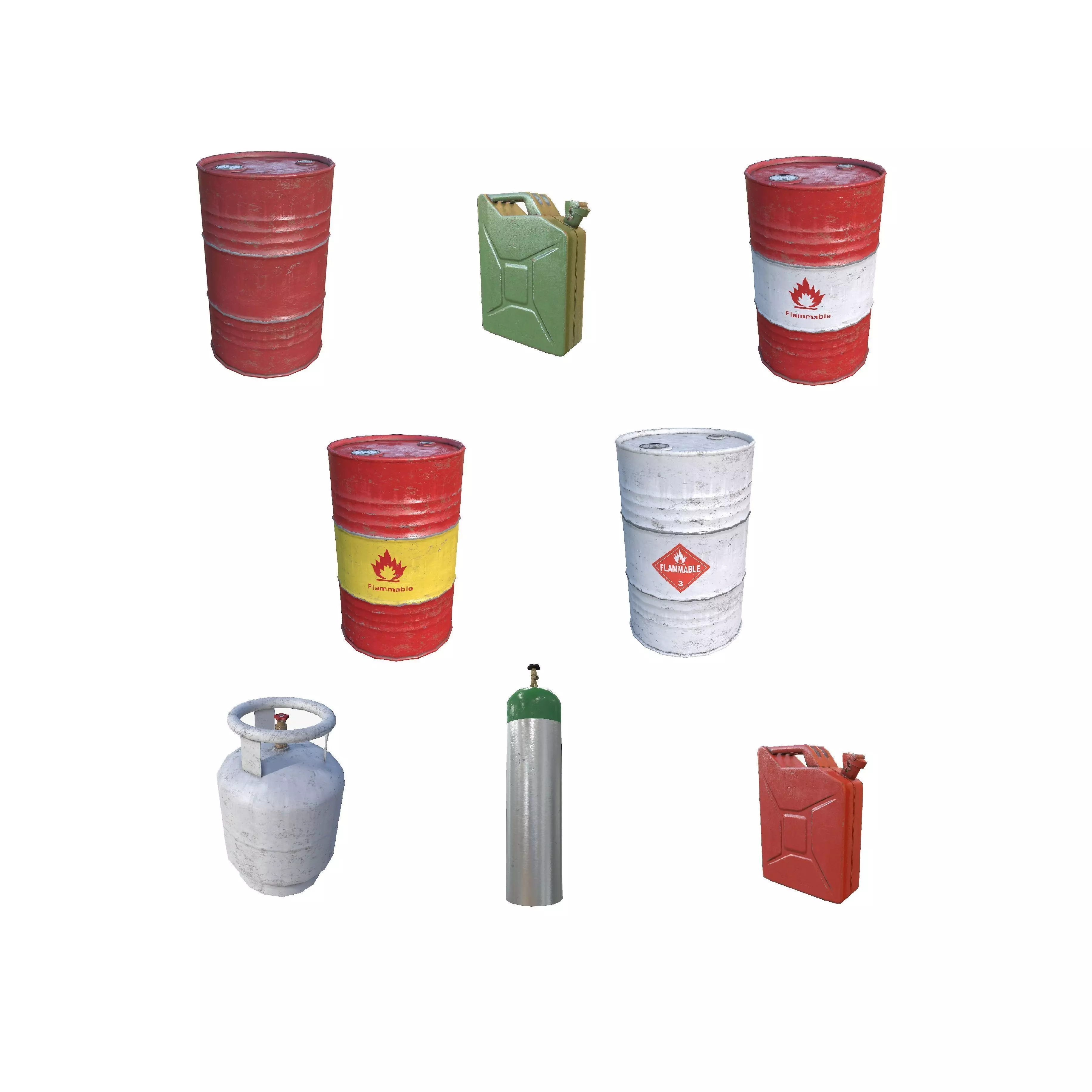 Explosive props Low-poly 3D model_0