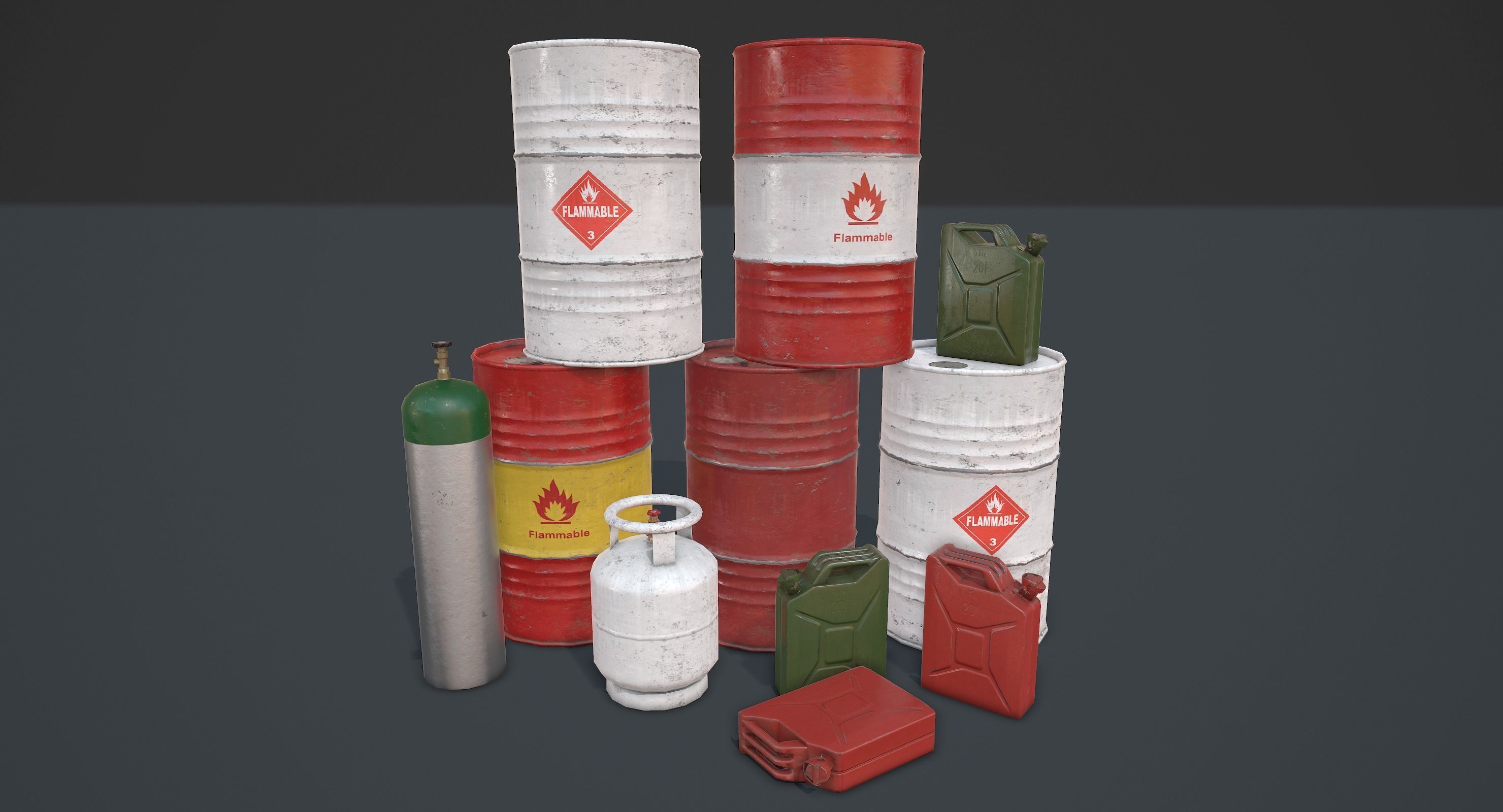 Explosive props Low-poly 3D model_1