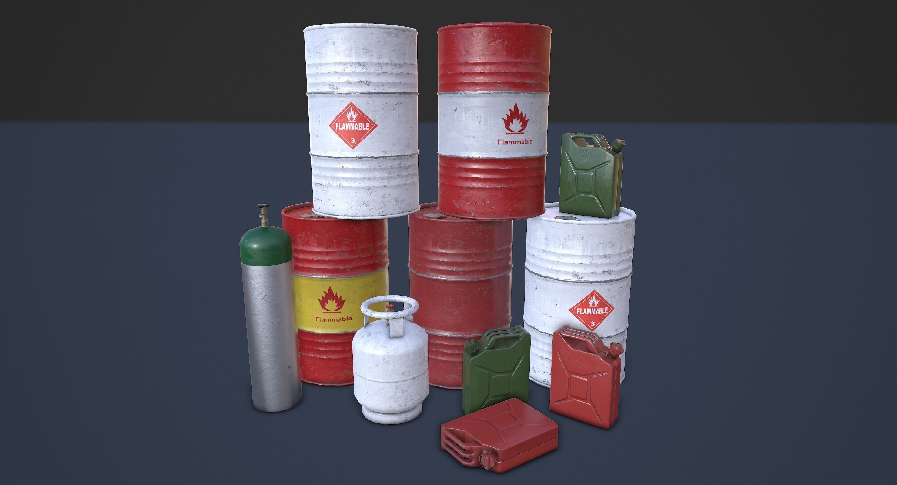 Explosive props Low-poly 3D model_2