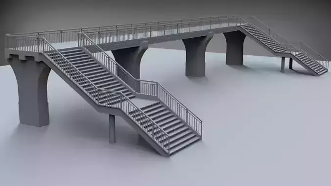 Overpass bridge with stairs leading up to it