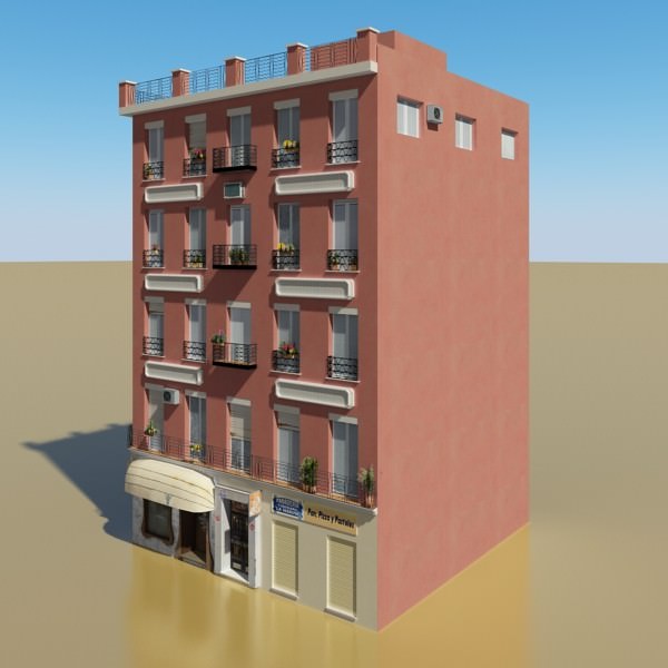 Photorealistic Low Poly Building 3D model_2