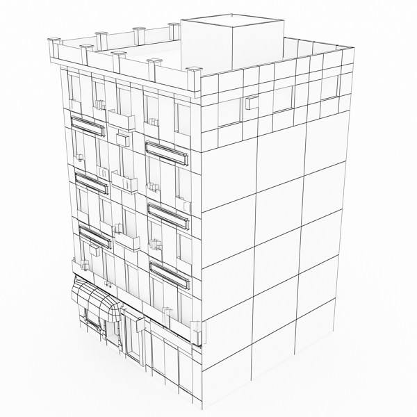 Photorealistic Low Poly Building 3D model_10