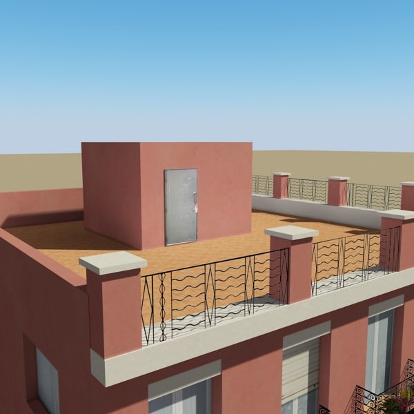 Photorealistic Low Poly Building 3D model_8