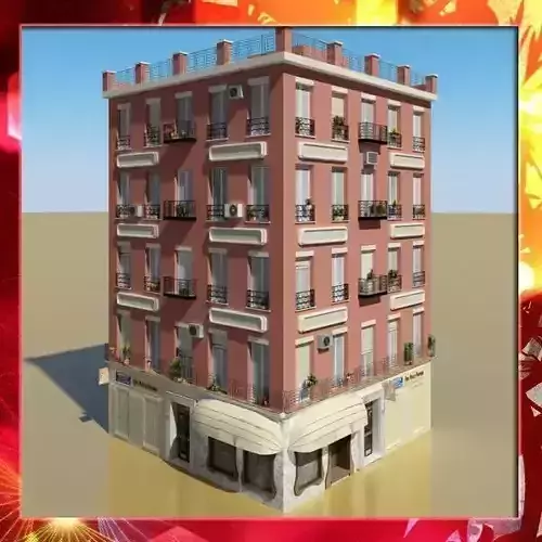 Photorealistic Low Poly Building 3D model