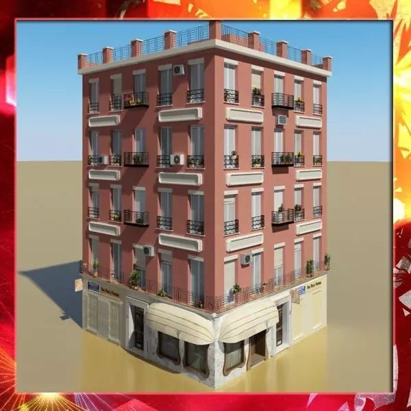 Photorealistic Low Poly Building 3D model_0