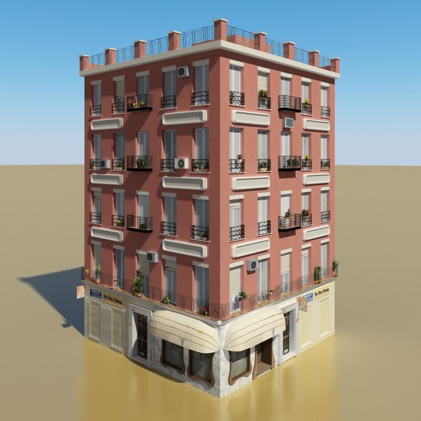 Photorealistic Low Poly Building 3D model_1