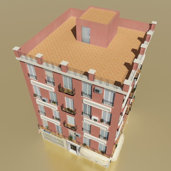 Photorealistic Low Poly Building 3D model_3