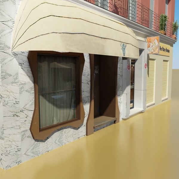 Photorealistic Low Poly Building 3D model_5