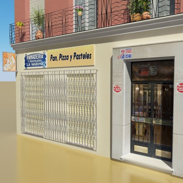 Photorealistic Low Poly Building 3D model_4