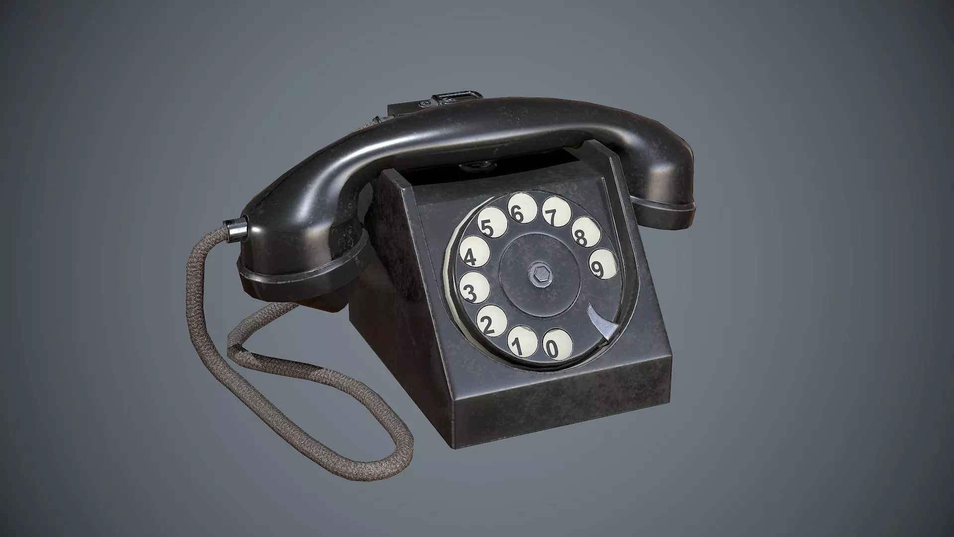 Telephone Black Low-poly 3D model