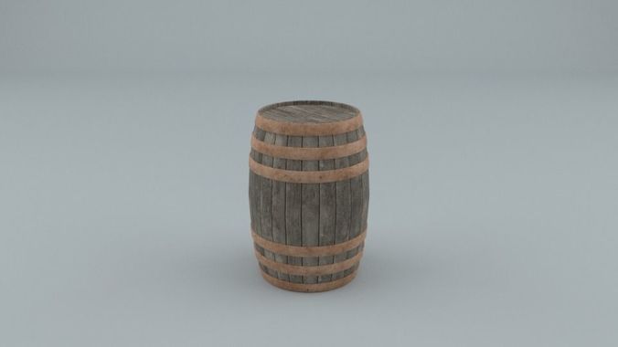 Wooden Barrel - Low Poly PBR Low-poly 3D model