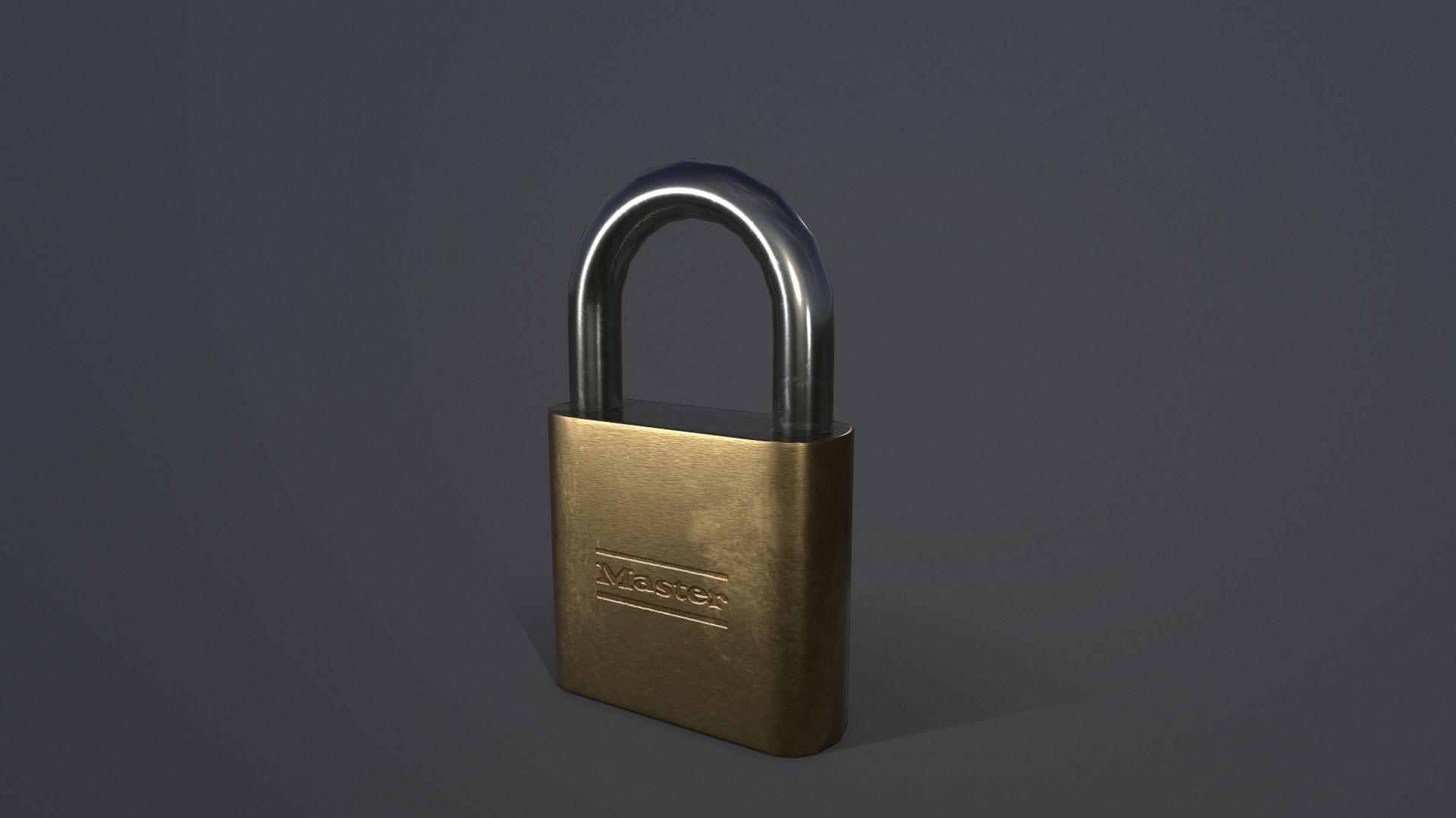 Padlock gold Low-poly 3D model_8