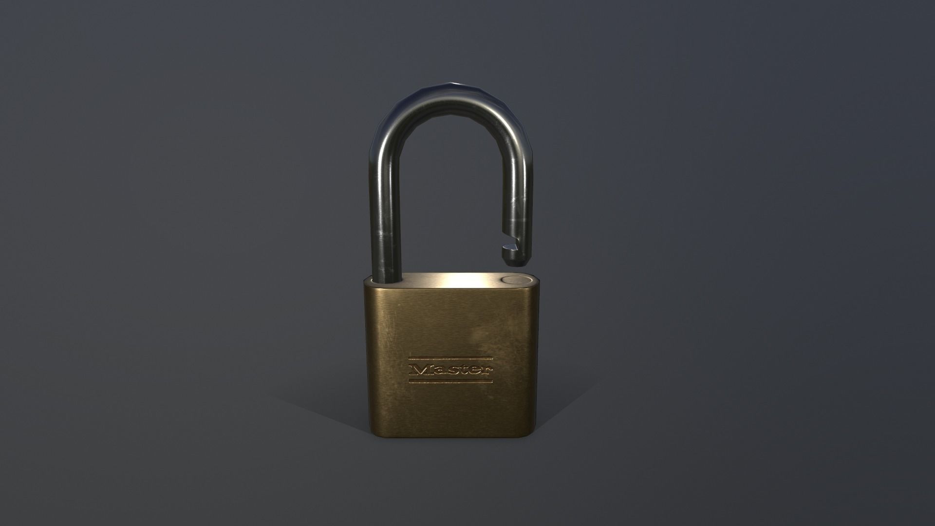 Padlock gold Low-poly 3D model_2