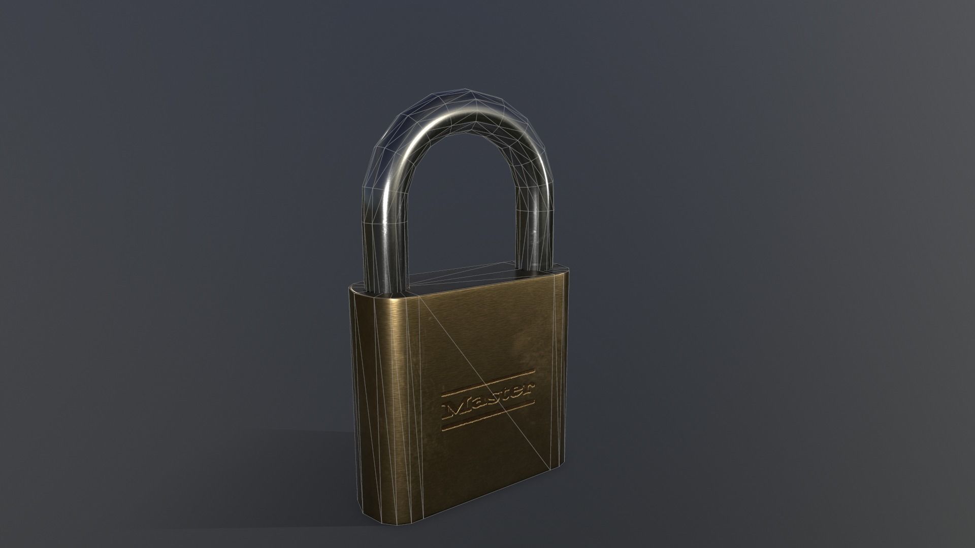 Padlock gold Low-poly 3D model_7