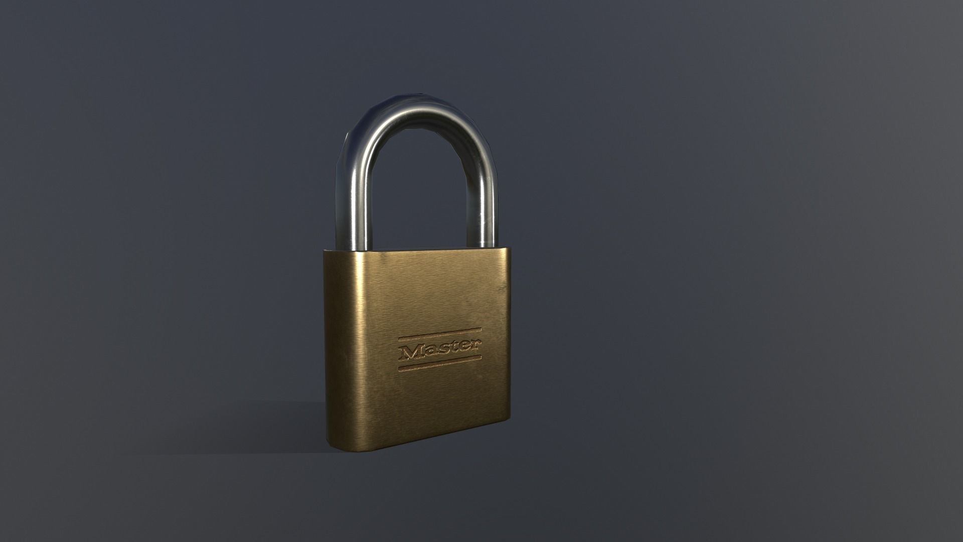 Padlock gold Low-poly 3D model_5