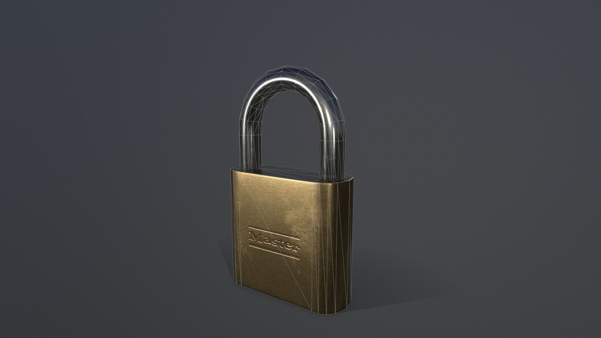 Padlock gold Low-poly 3D model_11