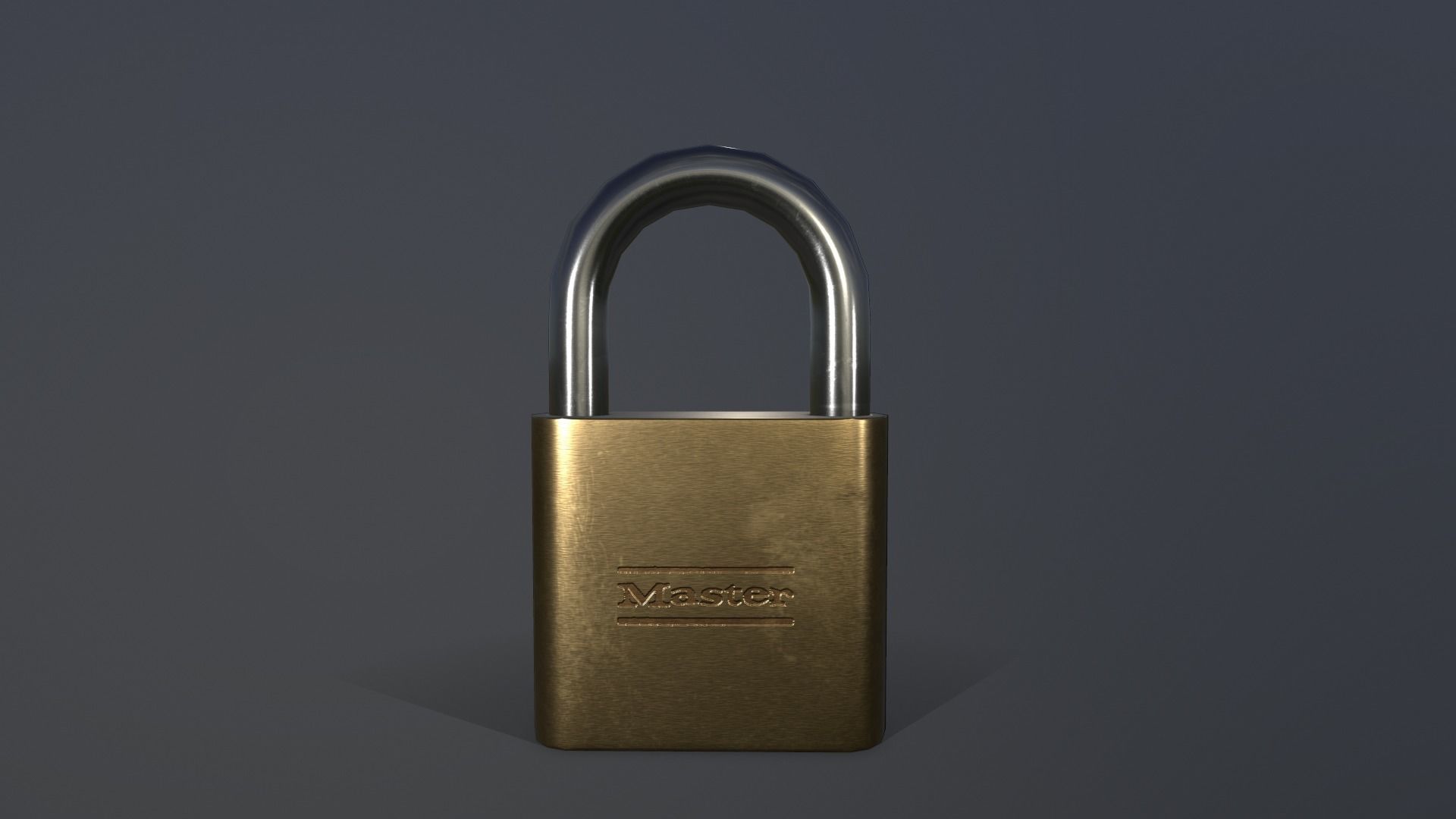 Padlock gold Low-poly 3D model_10