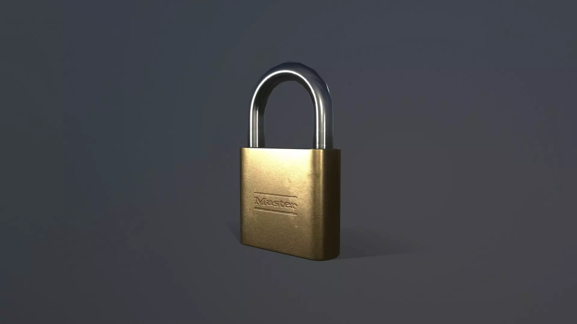 Padlock gold Low-poly 3D model_0