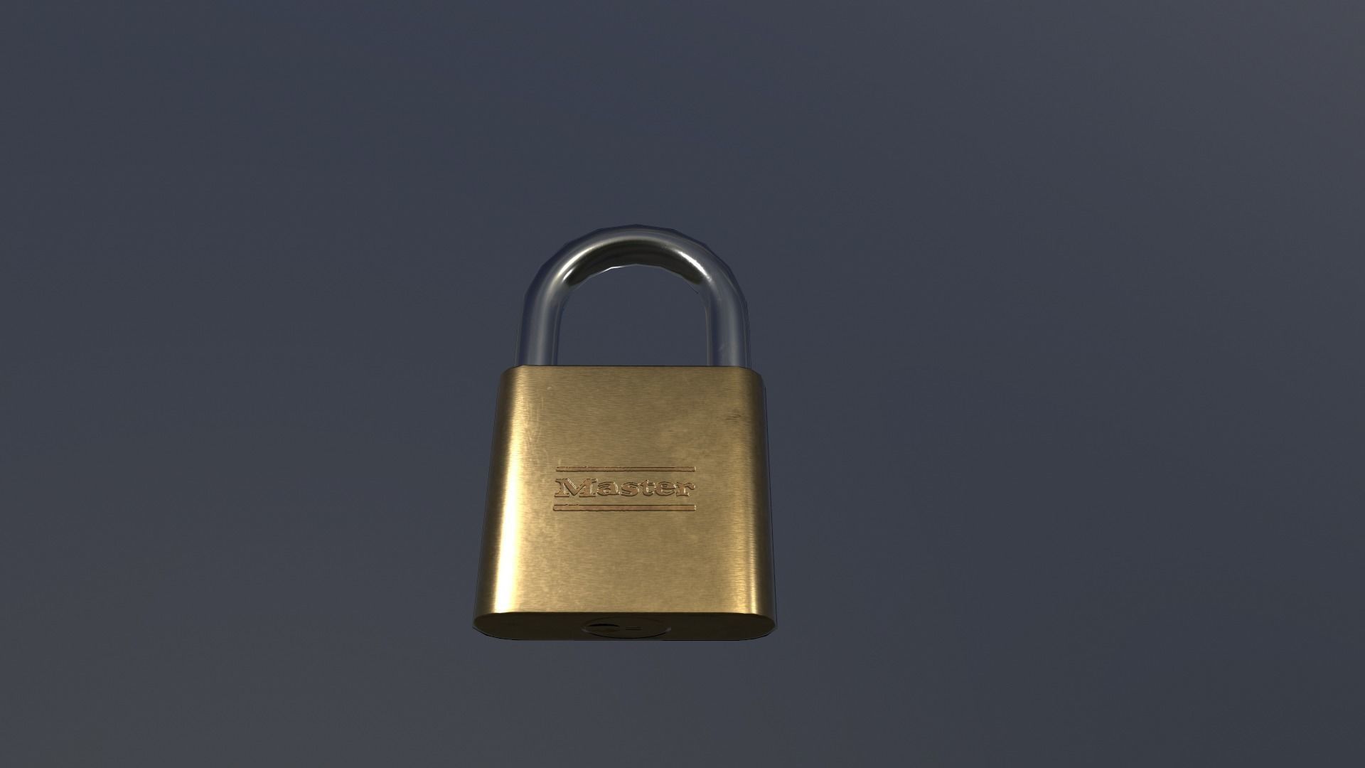 Padlock gold Low-poly 3D model_4