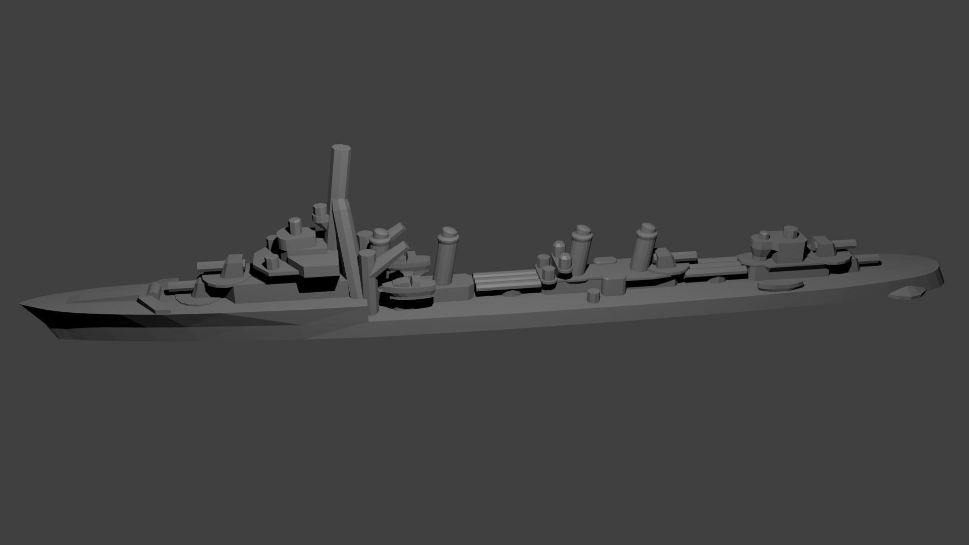 French Aigle Class Destroyer Warship 3D print model_2