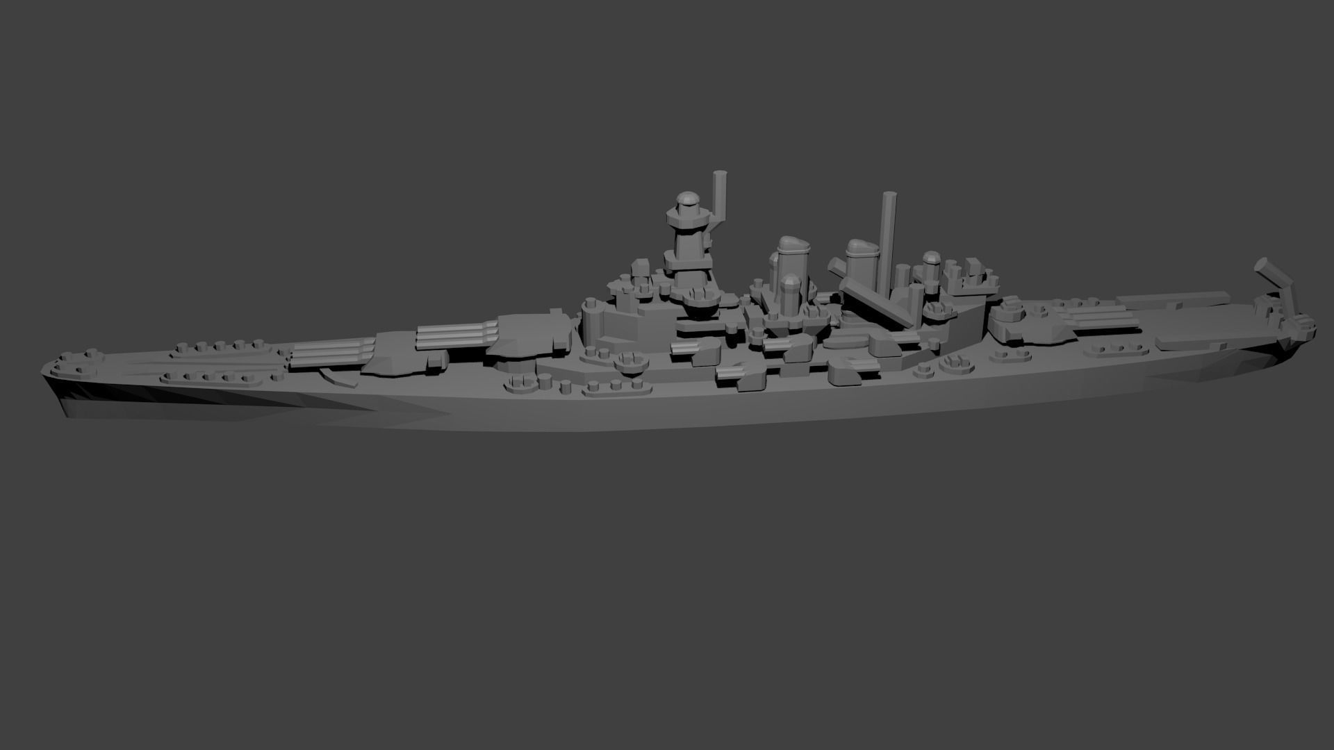 US North Carolina Class Battleship 3D print model_2