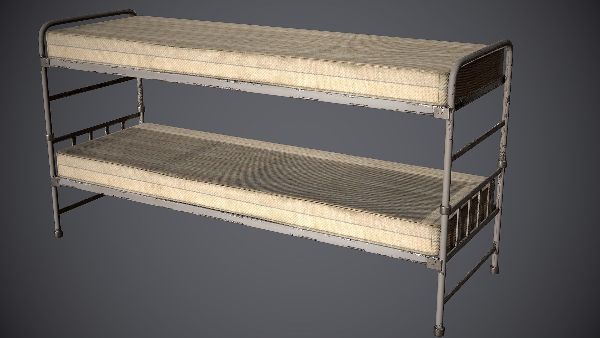 Bed and Cot Low-poly 3D model_25