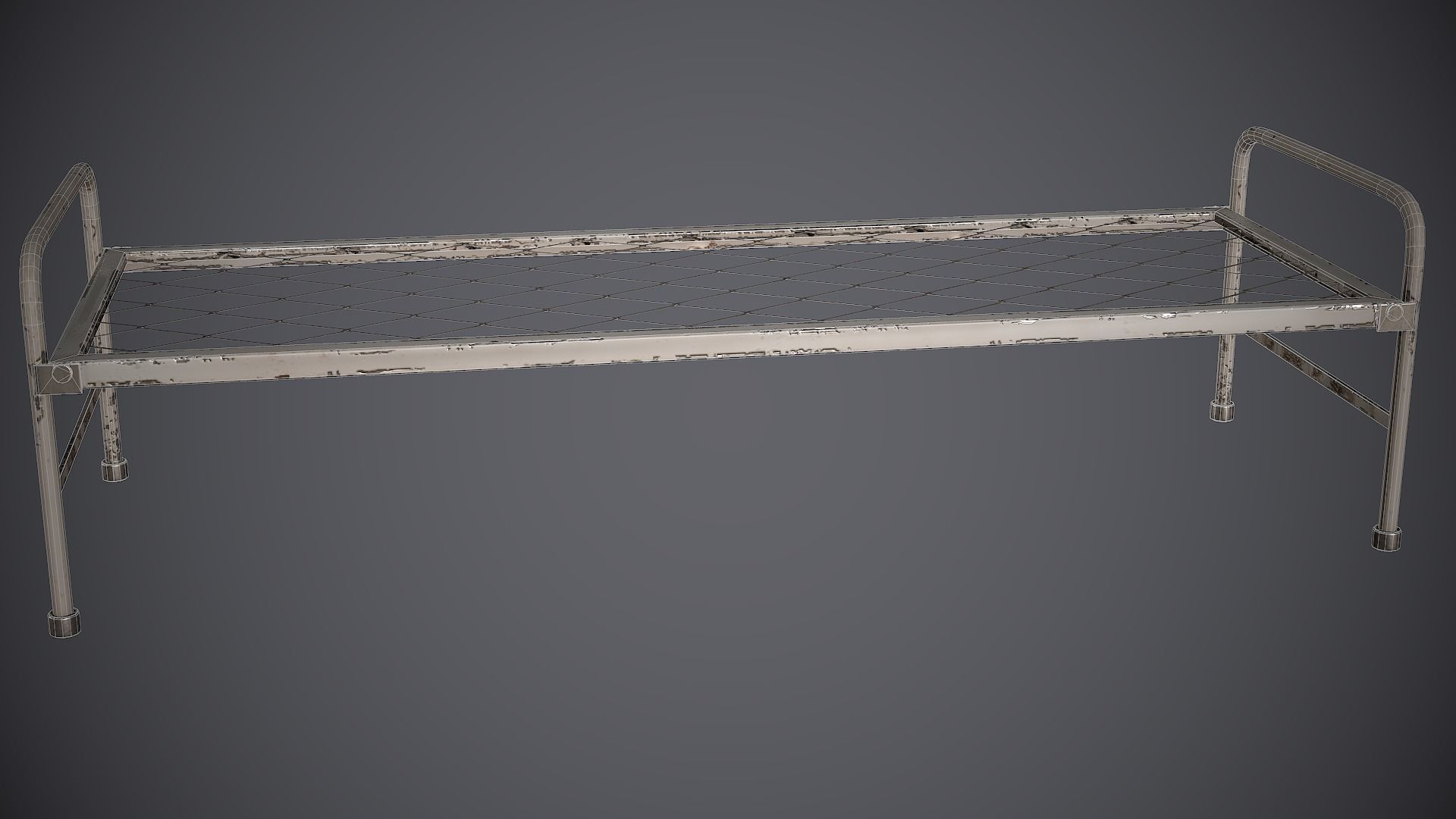 Bed and Cot Low-poly 3D model_15