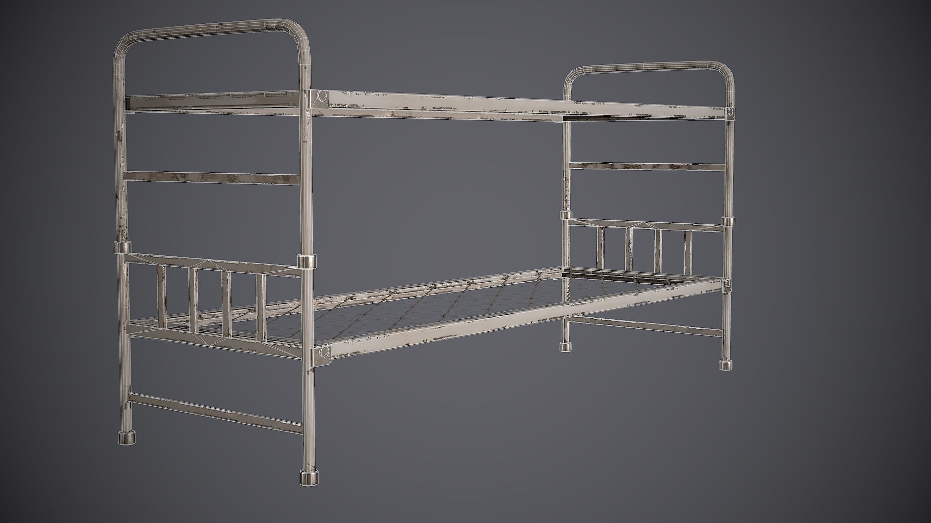 Bed and Cot Low-poly 3D model_22