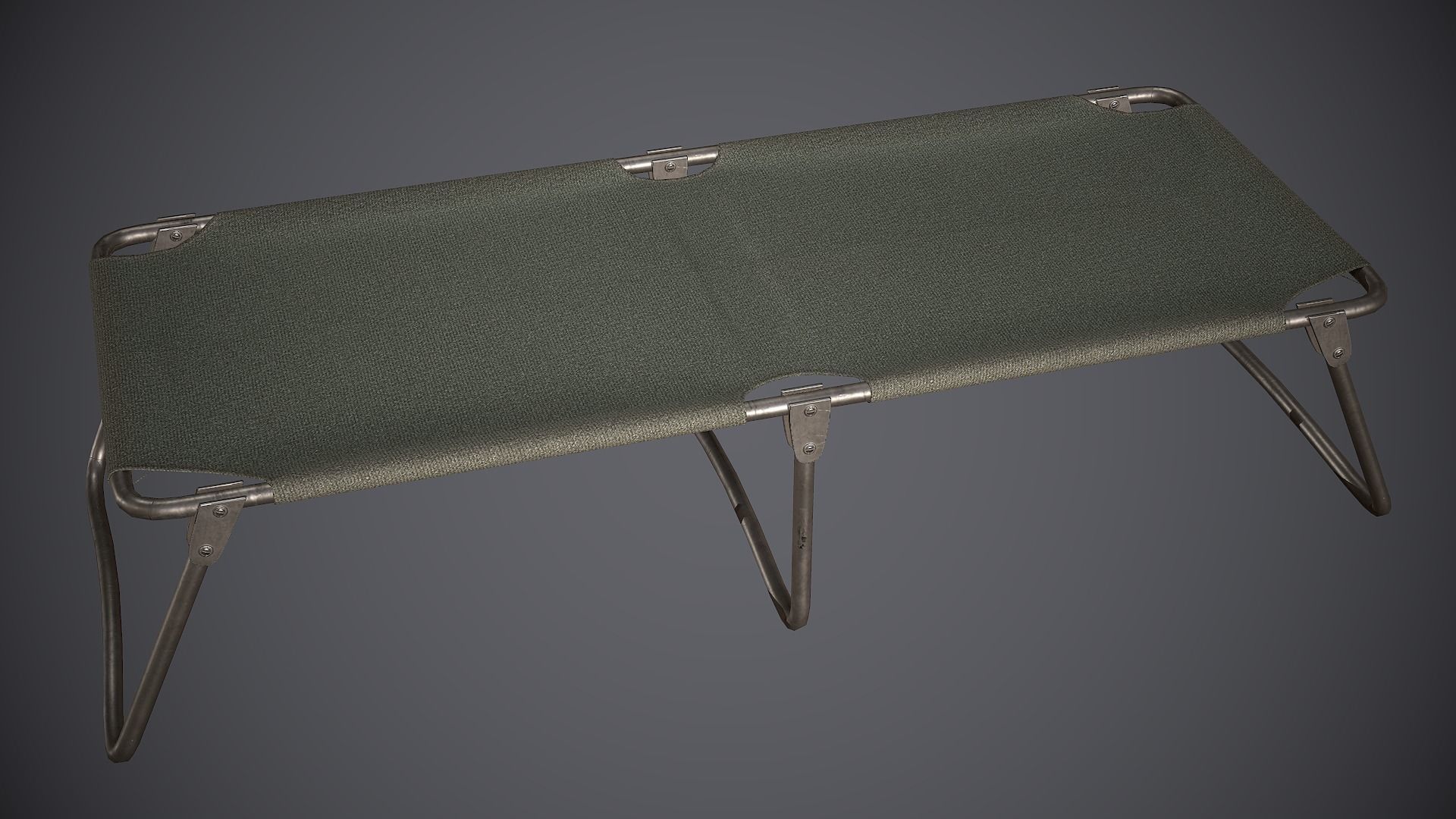 Bed and Cot Low-poly 3D model_7