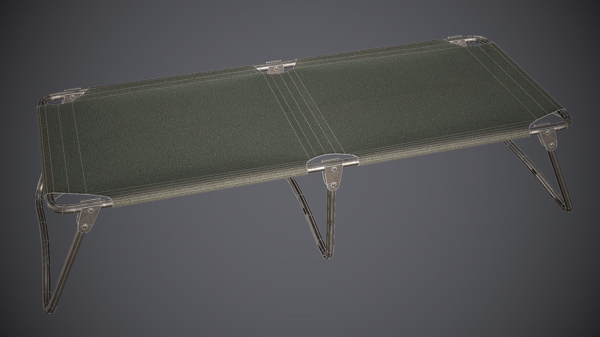 Bed and Cot Low-poly 3D model_8