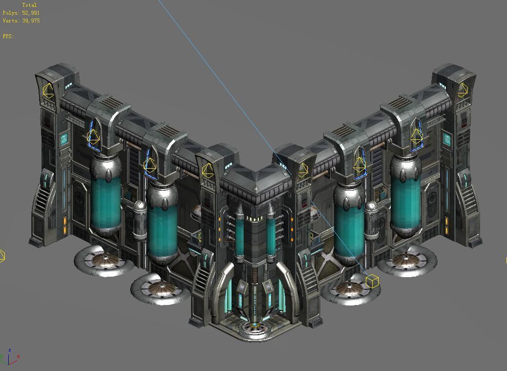 Machinery - Wall - Glass Container 01 3D model_1