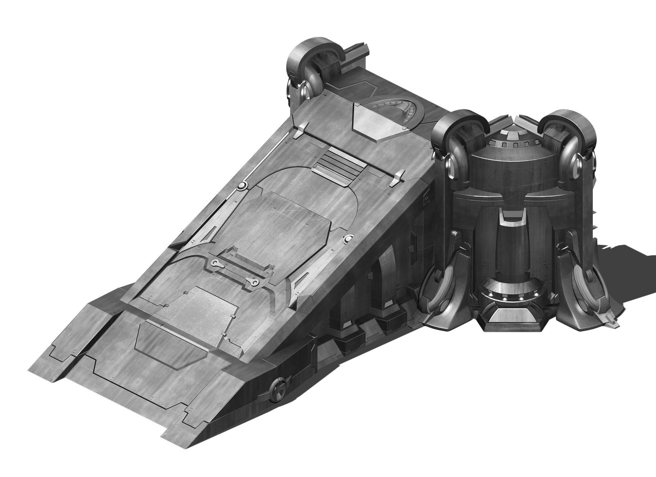 Machinery - intact - wall slope 01 3D model_3