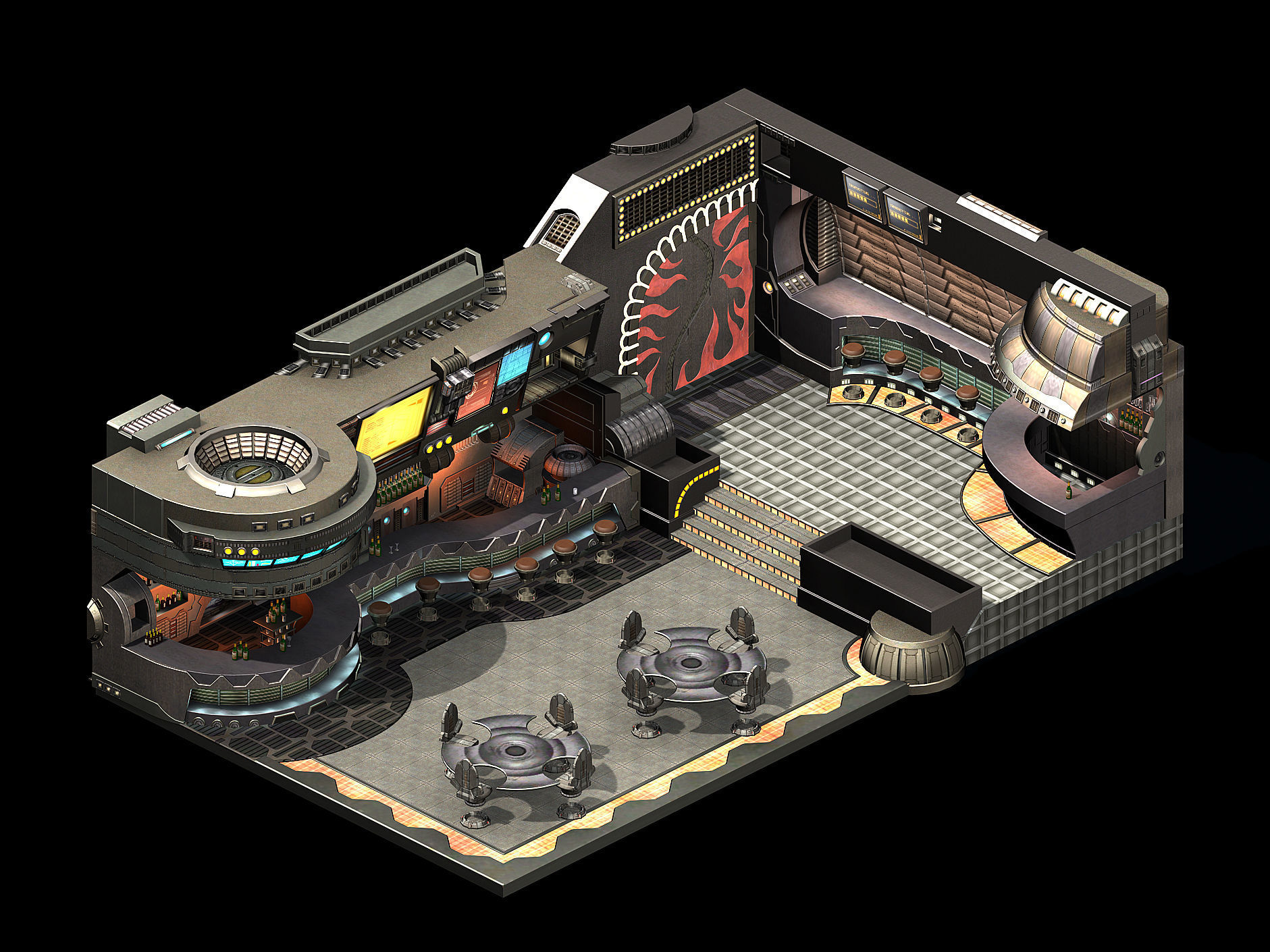 Bar - indoor 01 3D model_4