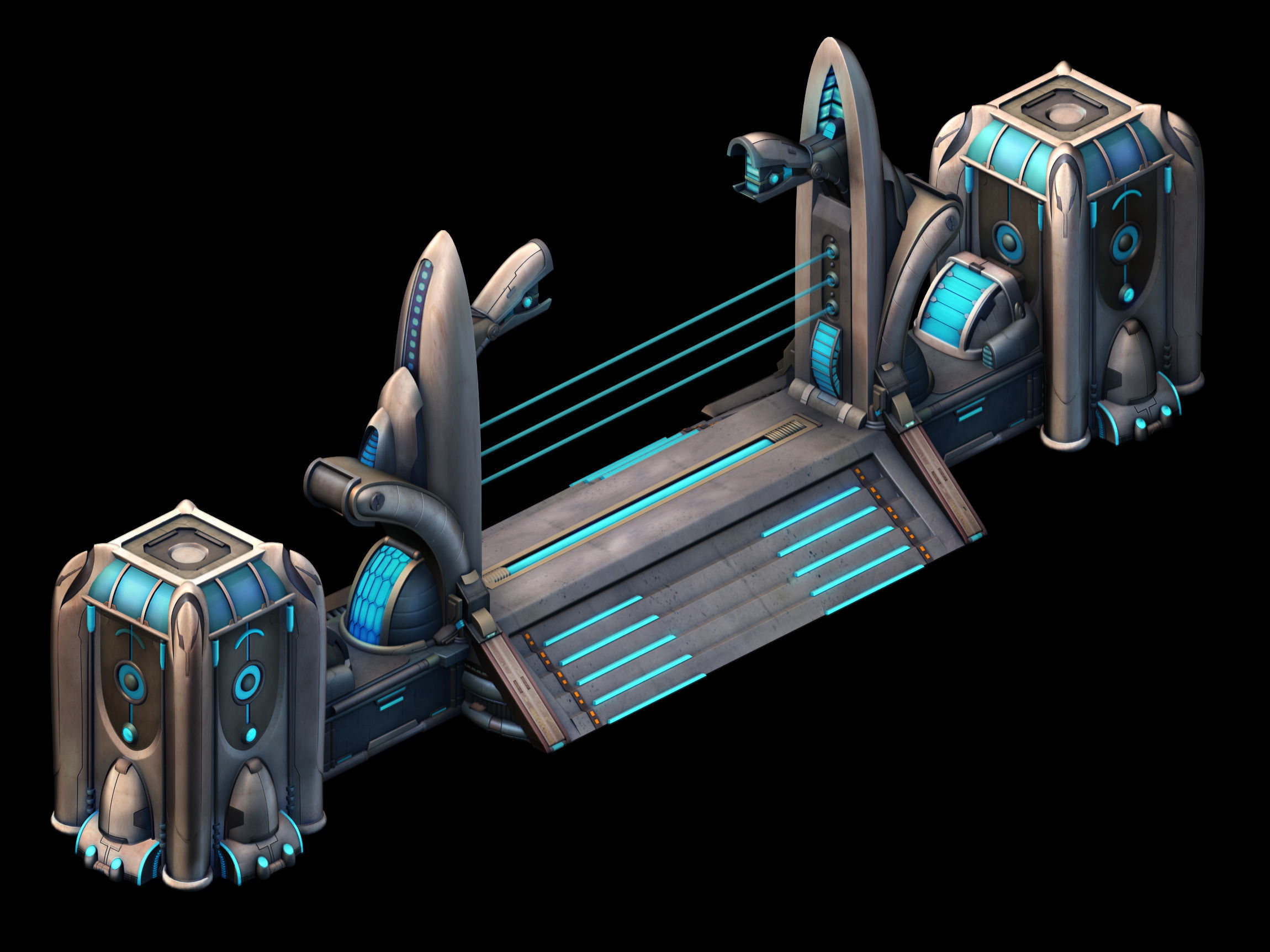 Space Station - City Gate 01 3D model_6