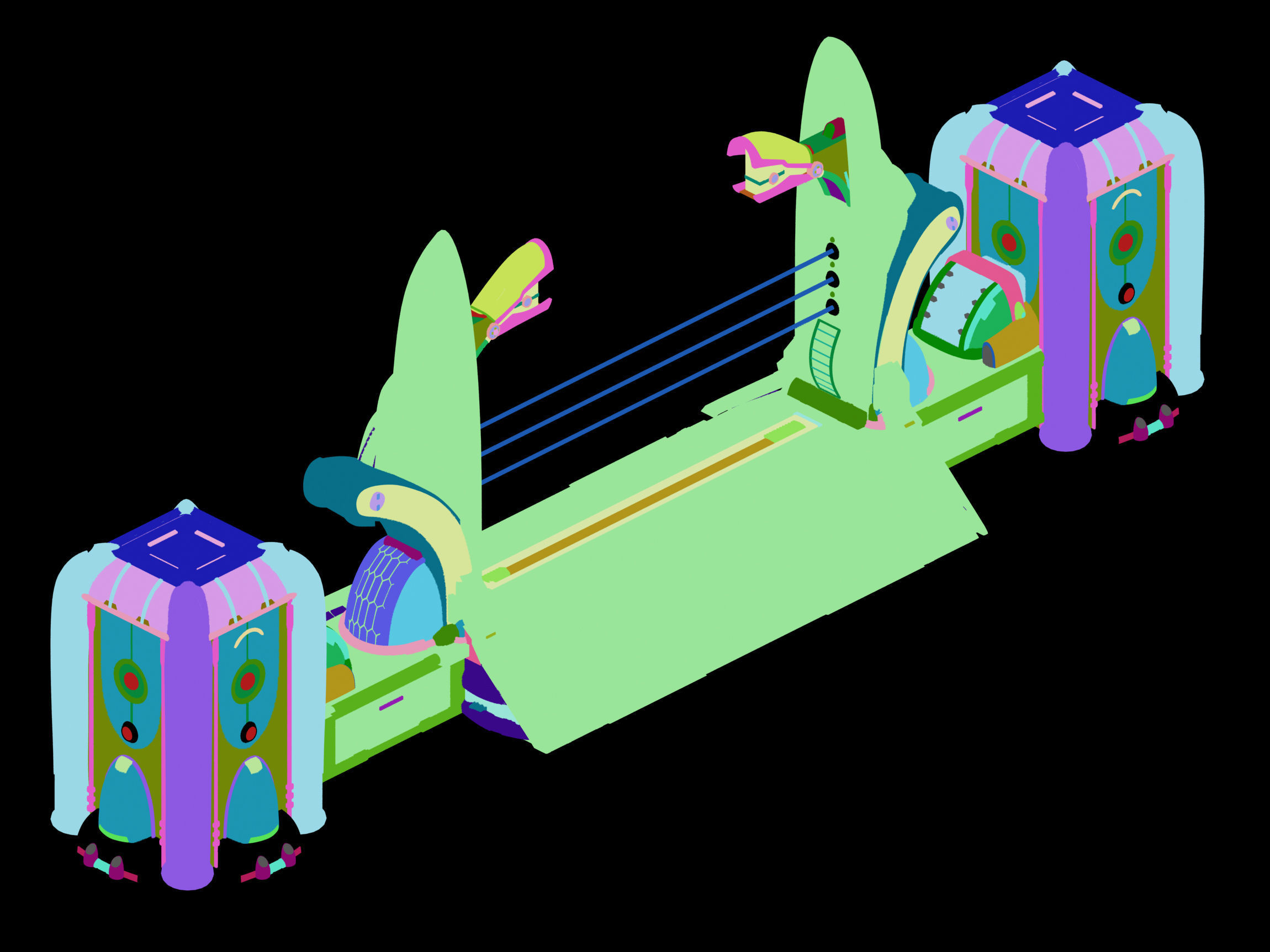 Space Station - City Gate 01 3D model_5